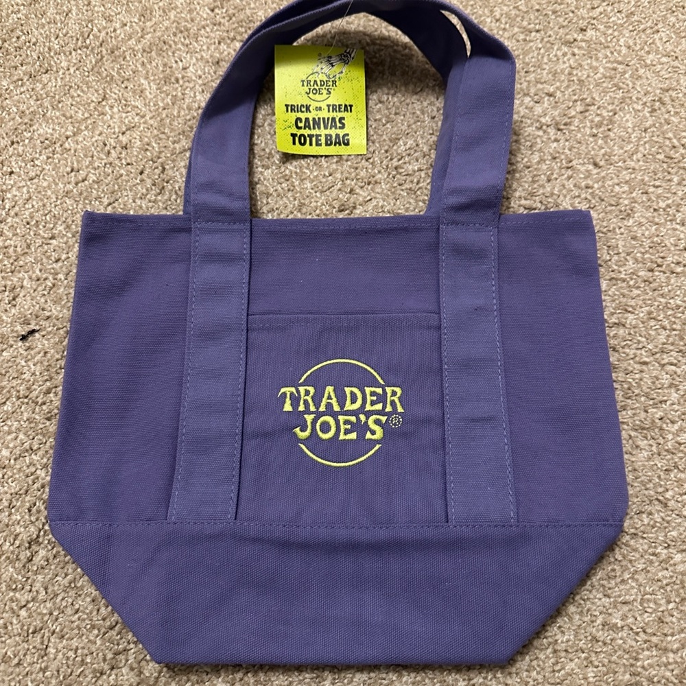 Trader Joe's Purple Canvas Tote Bag Halloween Version 2025
